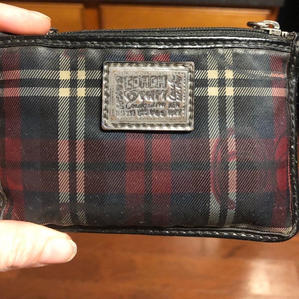 Coach Poppy Glam Tartan Coin Purse
